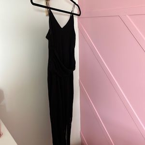 Strappy black dress with waist detail